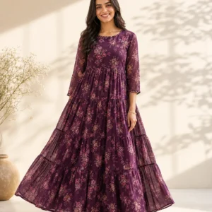 Plum floral maxi dress