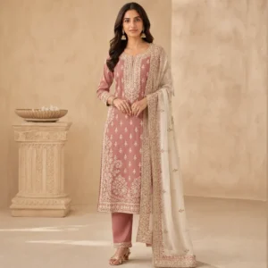 Rose embroidered kurta set